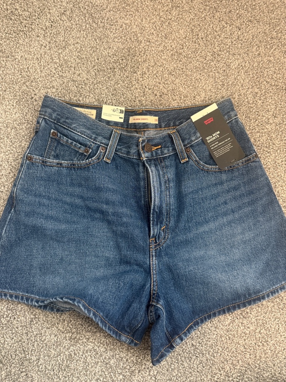 Levi's Women's Mid-Blue High-Waist Denim Shorts